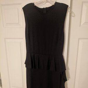 Black mini club dress with ruffles